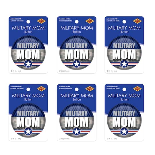 Beistle 2" Camouflage Military Mom Buttons, 6ct.